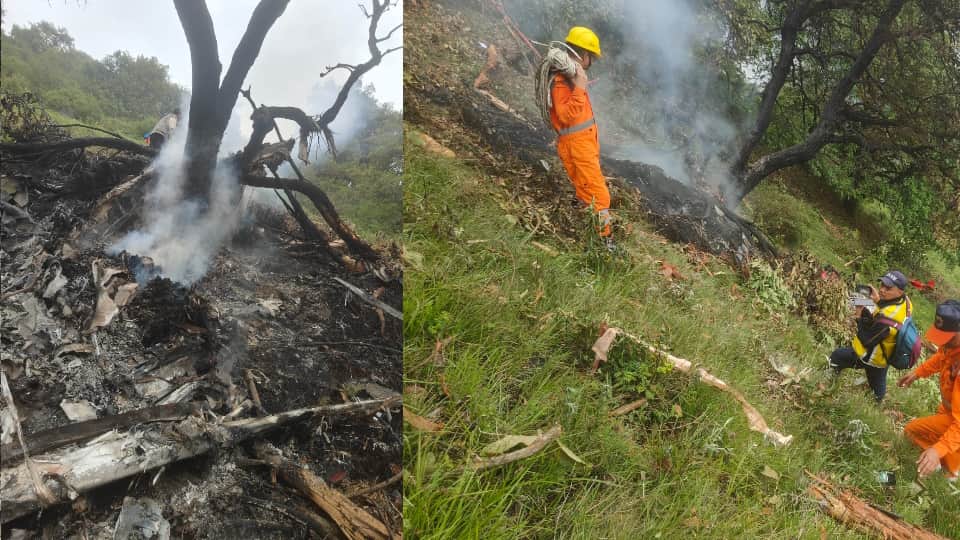 helicopter crash in Gaurikund of Rudraprayag Kedarnath helicopter crash Photos Seven people including girl die