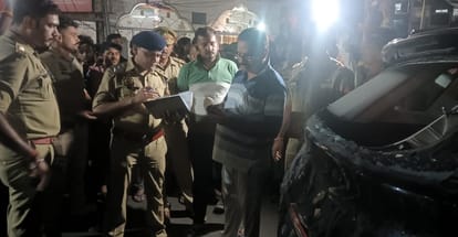 Kanpur A speeding car hit several people then collided with an egg cart driver beaten up admitted to hospital