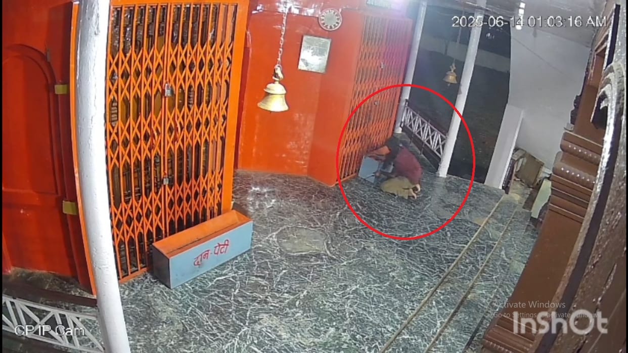 A thief uprooted the donation box of Chhattisgarh Mahtari Kali temple and took it away in Dhamtari