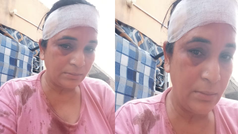 son brutally beat his mother in Naryangarh Amabala