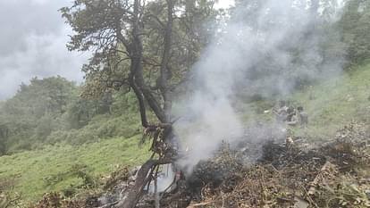 helicopter crash in Gaurikund of Rudraprayag Kedarnath helicopter crash Photos Seven people including girl die