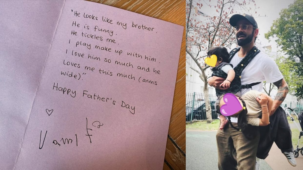 Fathers Day 2025 Vamika wrote a letter for father Virat kohli for wishing fathers day Anushka sharma shared