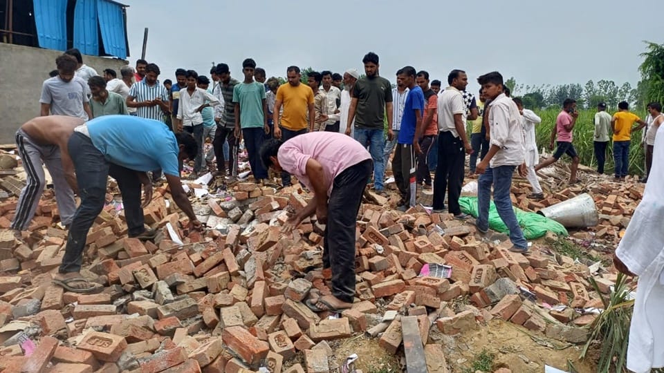 Massive Blast in Amroha Firecracker Factory Kills 4 Women Many Injured Amroha Patakha Factory News