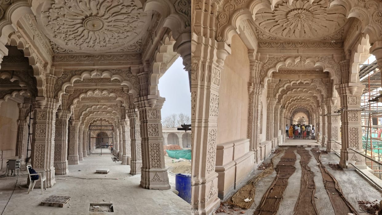 The rampart of Shri Ram Janmabhoomi is taking a beautiful shape
