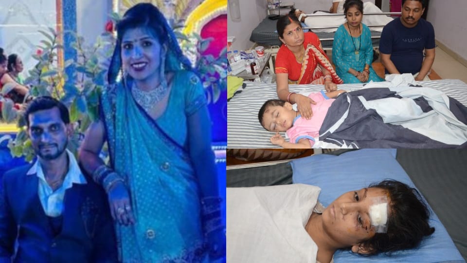 Car overturned in Jhansi while going to visit Maa Pitambara Kanpur couple died