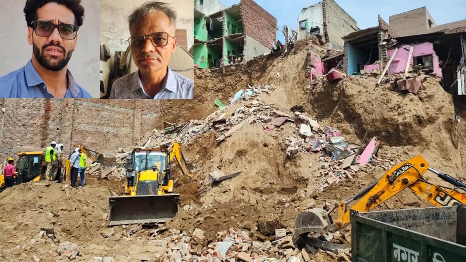 Earthen mound collapse in Mathura Lekhpal Sanjay had gone to take car from parking lot built under mount