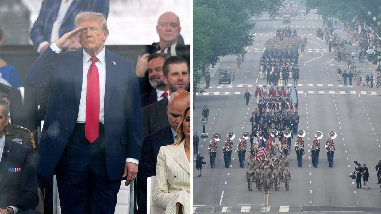 US donald trump military parade flops social media mocks sloppy marching