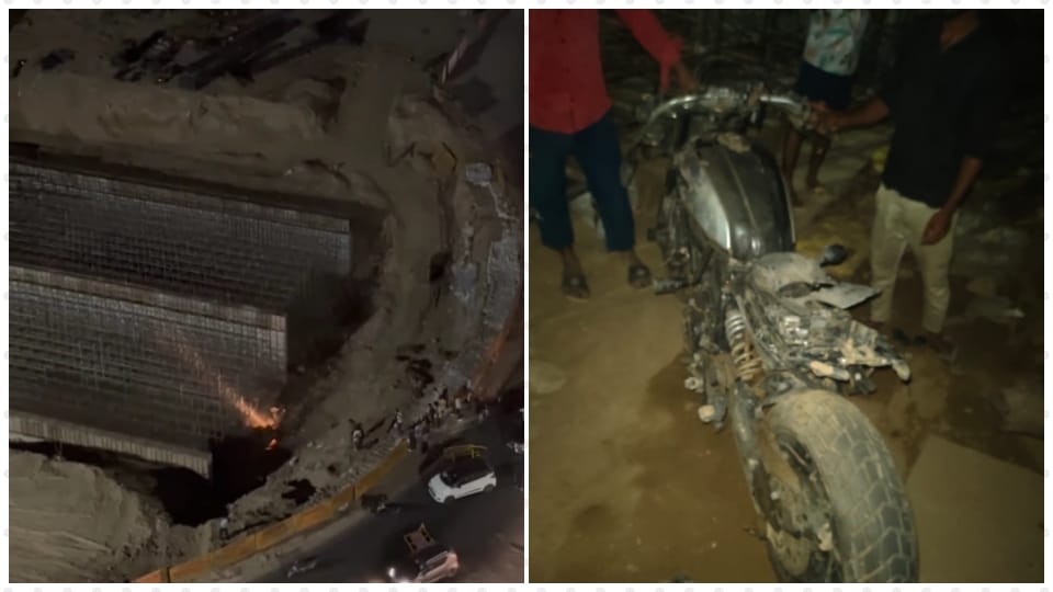 In Greater Noida video of accident of Ducati Scrambler sports bike surfaced
