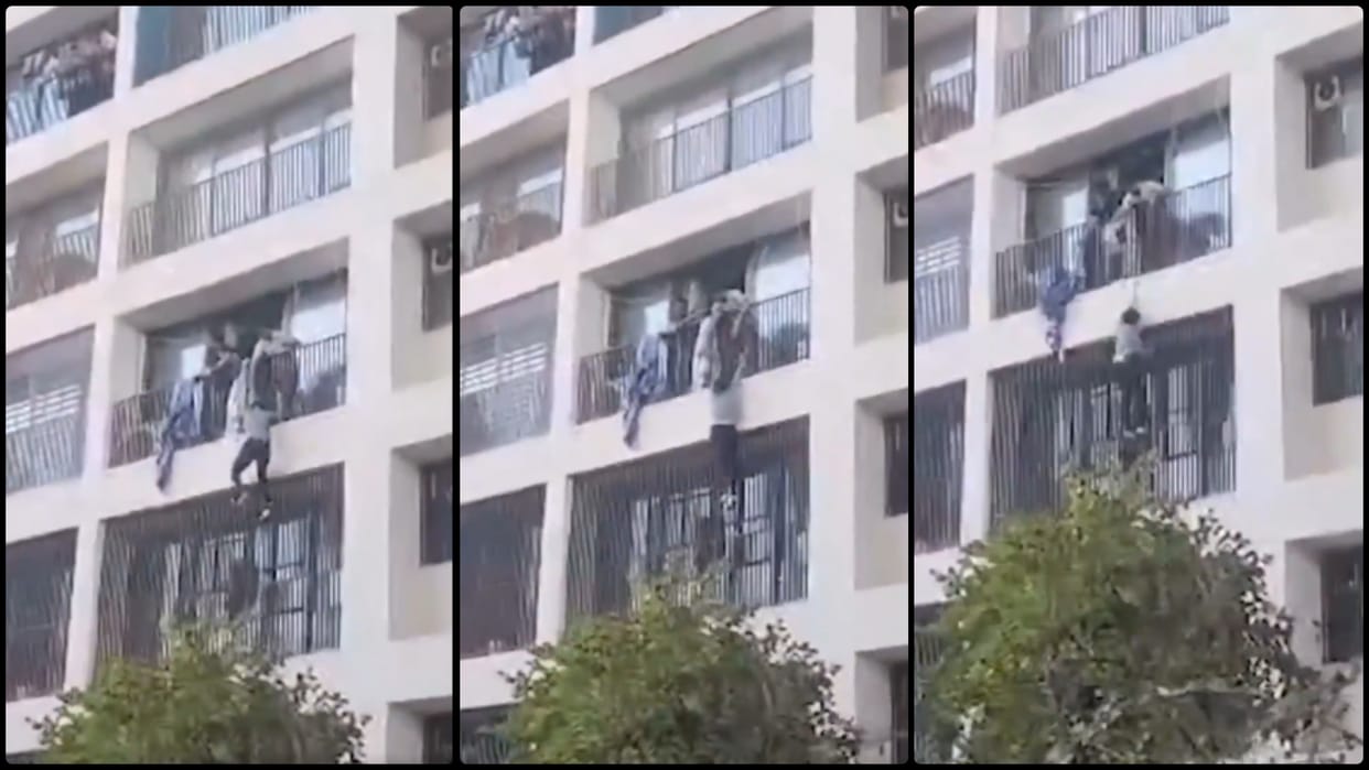 Viral Video: After Ahmedabad plane crash, students were seen jumping from hostel, scary video is gone viral