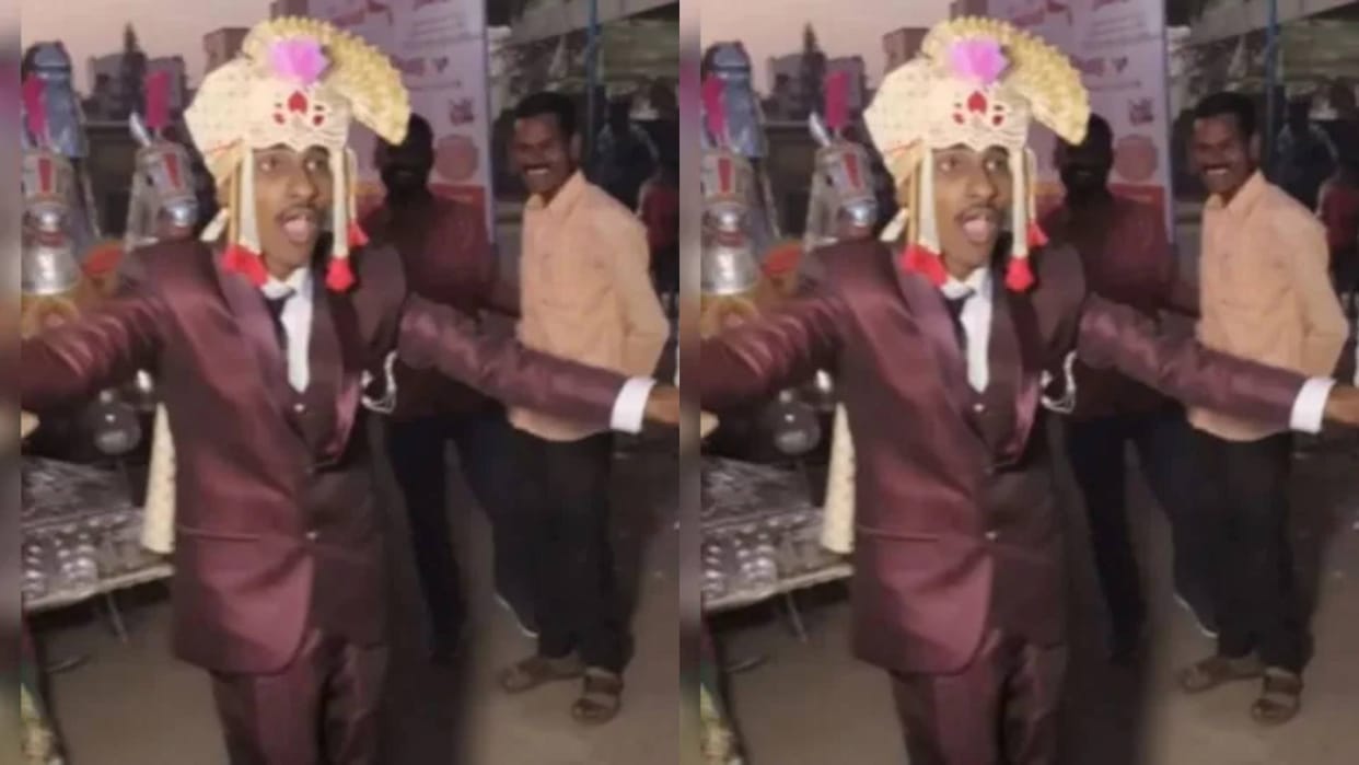 Groom at his own wedding did such a dance that even the baraatis turned red with shame Video goes Viral