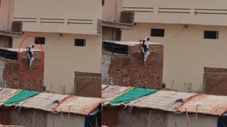 Baghpat Married Woman Jumps from Hotel Roof After Caught with Lover Video Goes Viral