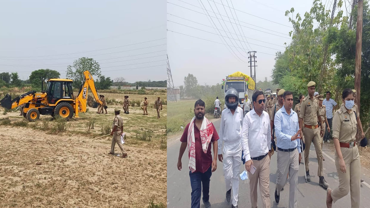 Kanpur: Bulldozer roared on the land which was obstructing the ring road for two years