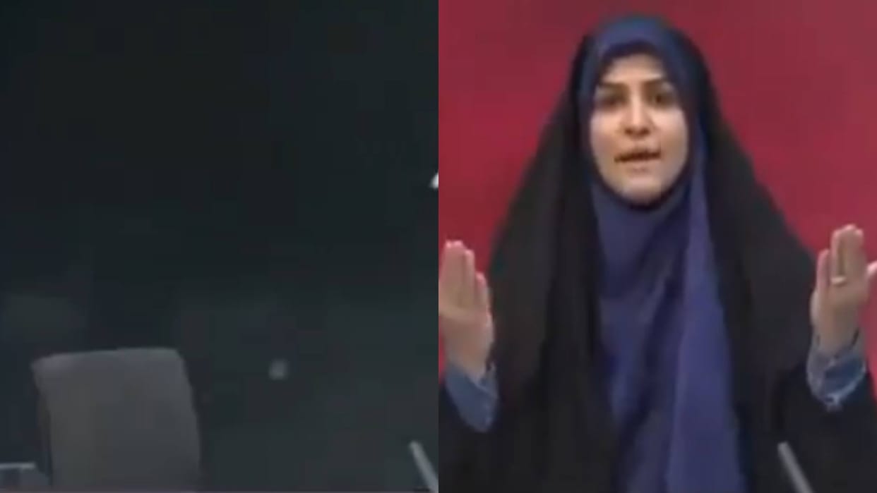 A female journalist was criticizing Israel then there was a sound of explosion Video goes Viral on Internet