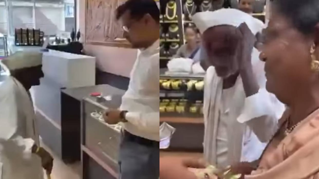 The old man wanted to buy a mangalsutra for his wife but did not have enough money Video goes Viral