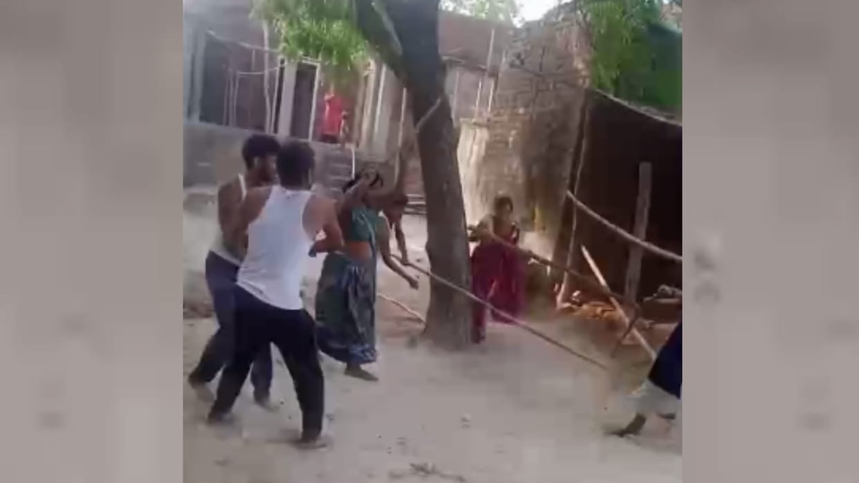 Lathi charge land dispute five people including women children injured