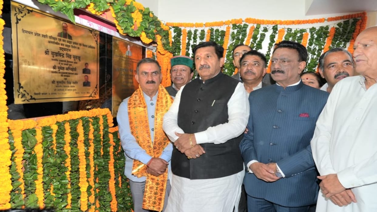 CM sukhu inaugurated the newly constructed bus stand and APMC fruit and vegetable marketing complex in Theog