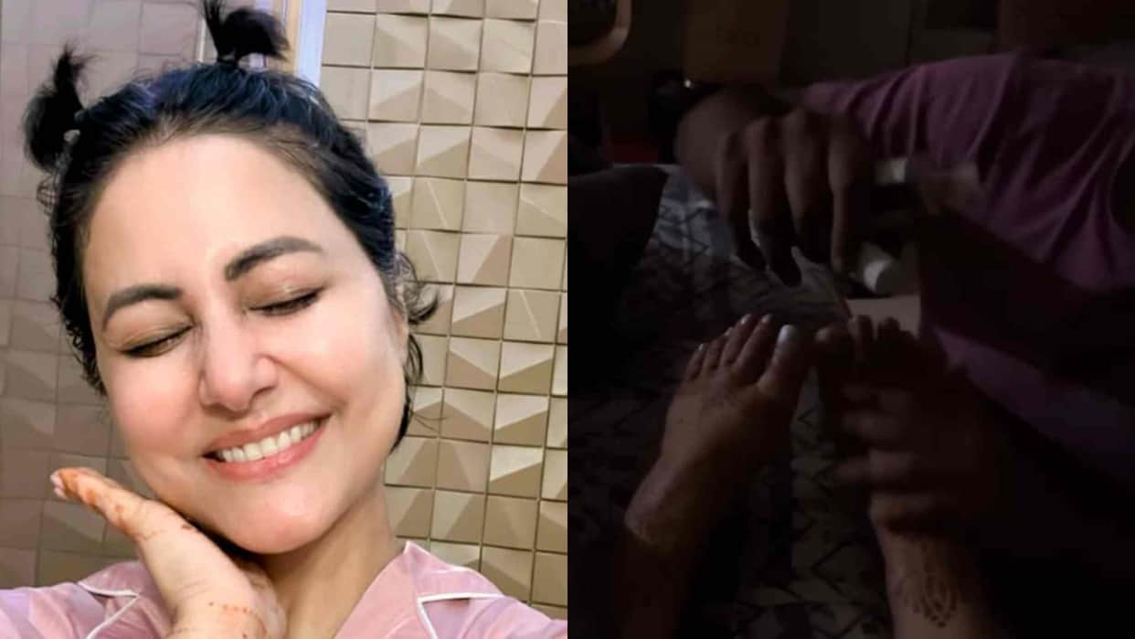 Husband Rocky Jaiswal massages Hina Khan feet every day while actress battling with cancer shares video