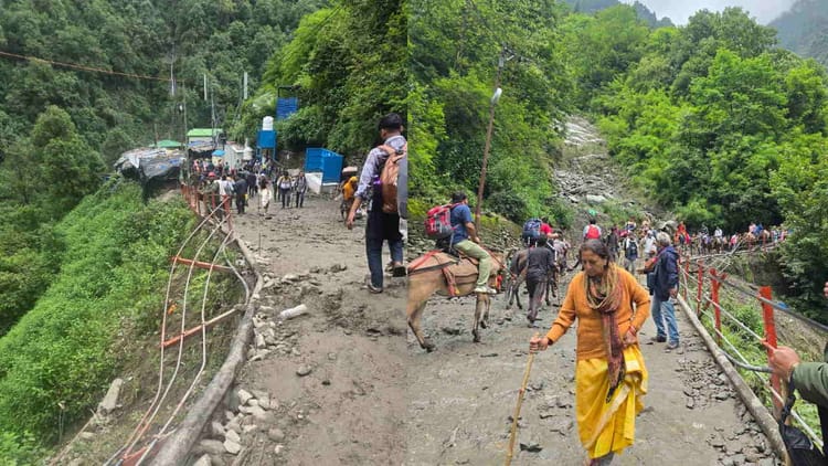 Kedarnath Yatra: जंगलचट्टी के पास भारी भूस्खलन, चपेट में आए पांच लोग, खाई में गिरने से दो की मौत, तीन घायल