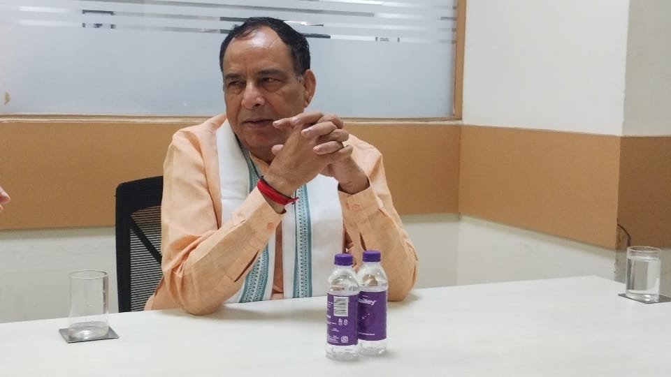 Haryana BJP president Mohan Lal Badoli interview in Amar Ujala panchkula office