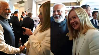 पीएम नरेंद्र मोदी से मुलाकात करतीं इटली की प्रधानमंत्री जियोर्जिया मेलोनी