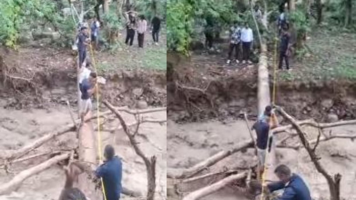 Eight people from Kheri got stuck in the flood Nepal Police rescued them