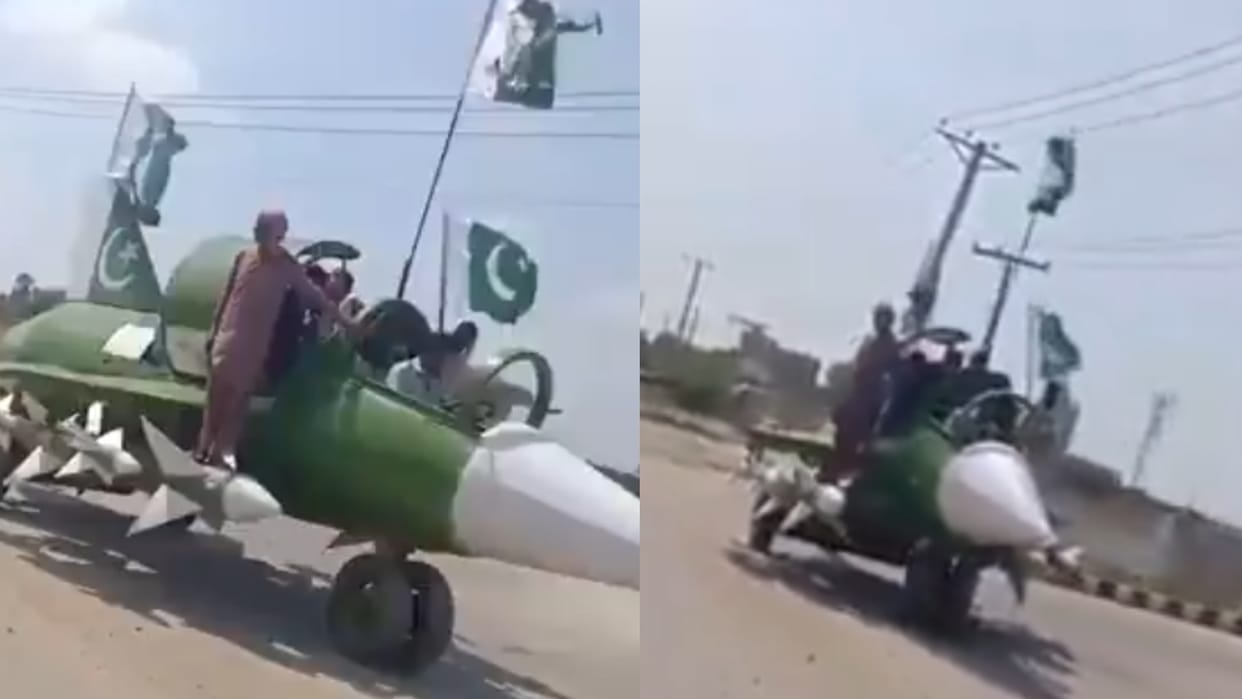 pakistan made desi fighter jet for israel iran war internet is making fun watch viral video