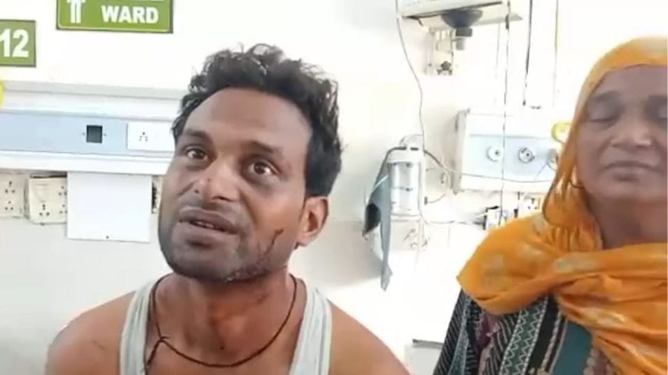 young man named got injured after being hit by train at Ballabhgarh railway station