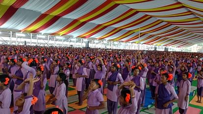 More than 25 thousand tribal students created a world record of Surya Namaskar in Visakhapatnam