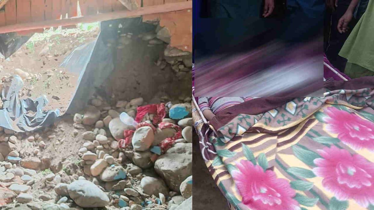 Uttarkashi Accident due to house wall collapse Four lives lost due ten month daughter three year son parents
