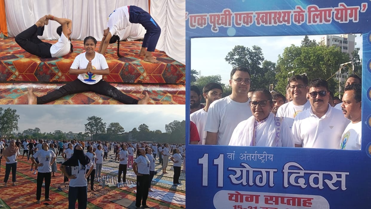 11th International Yoga Day celebrated in Bareilly division with message of One Earth, One Health
