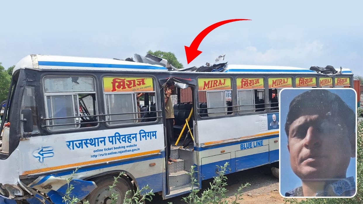 uncontrolled bus overturned while trying to save a car in Gurugram head constable died 20 passengers injured