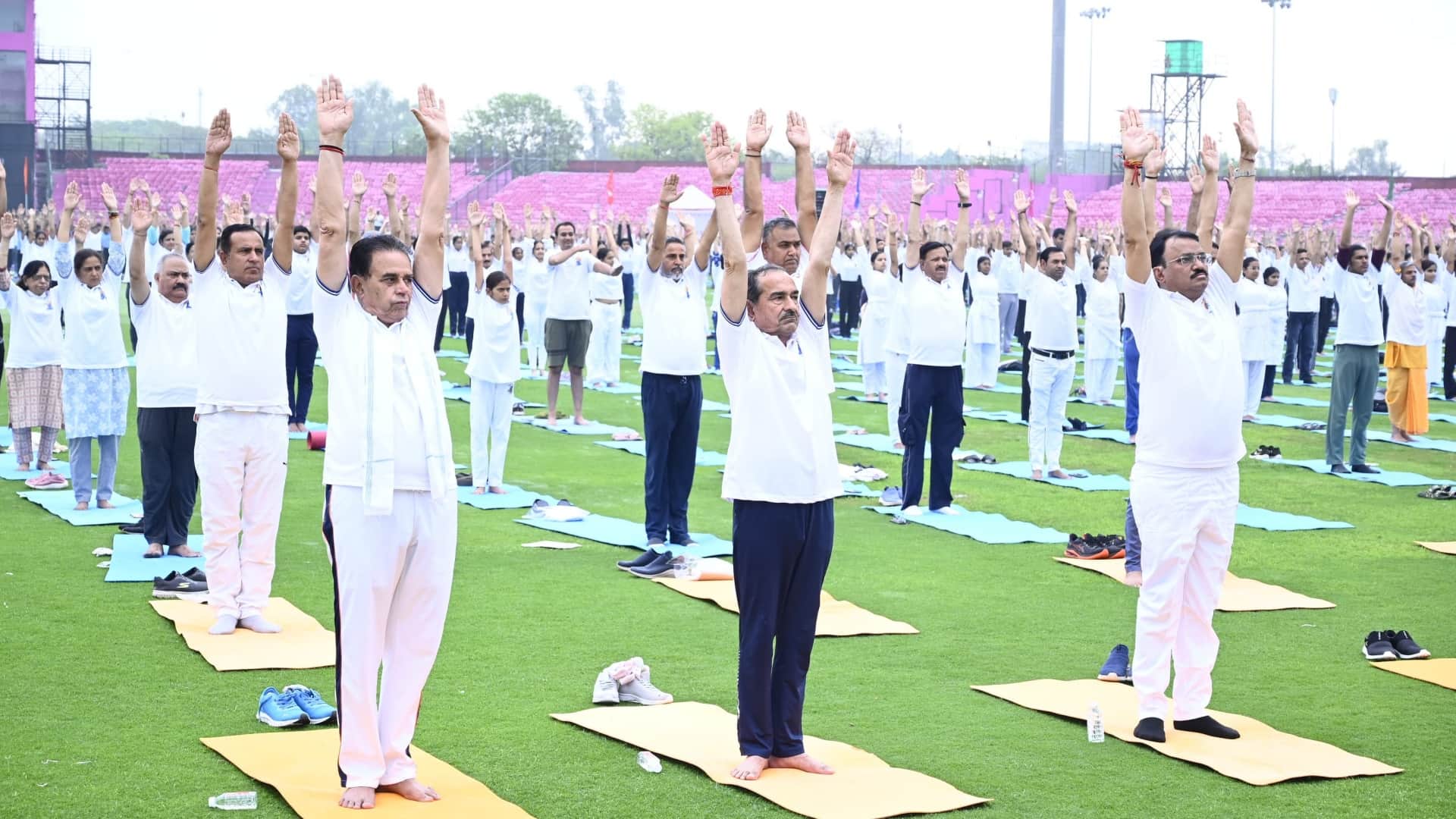 International Yoga Day: From City Palace and SMS Stadium in Jaipur to Phalodi Fort, the Spirit of Yoga Echoed