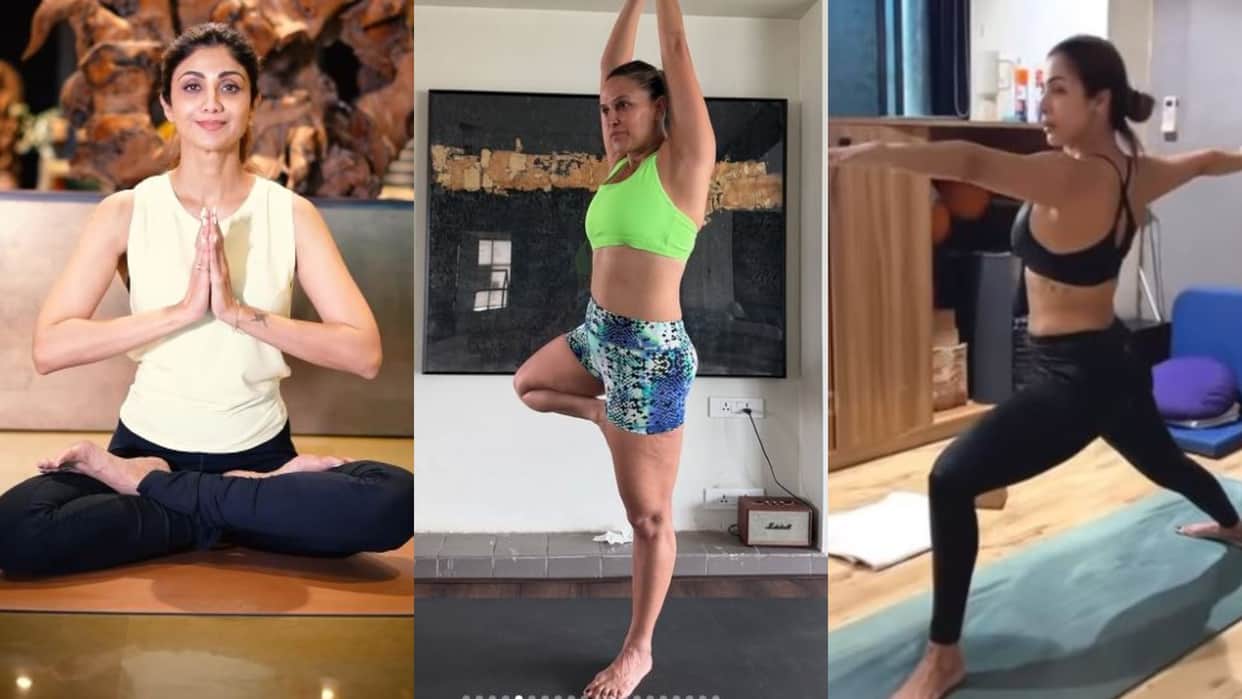 Bollywood Actress shares photos on International Day of Yoga Shilpa Shetty  Malaika Arora did yoga