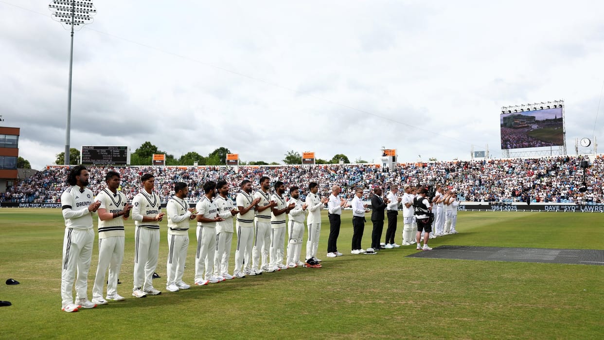 IND vs ENG test 2025 Indian and England players wear black armbands in honour of David Lawrence