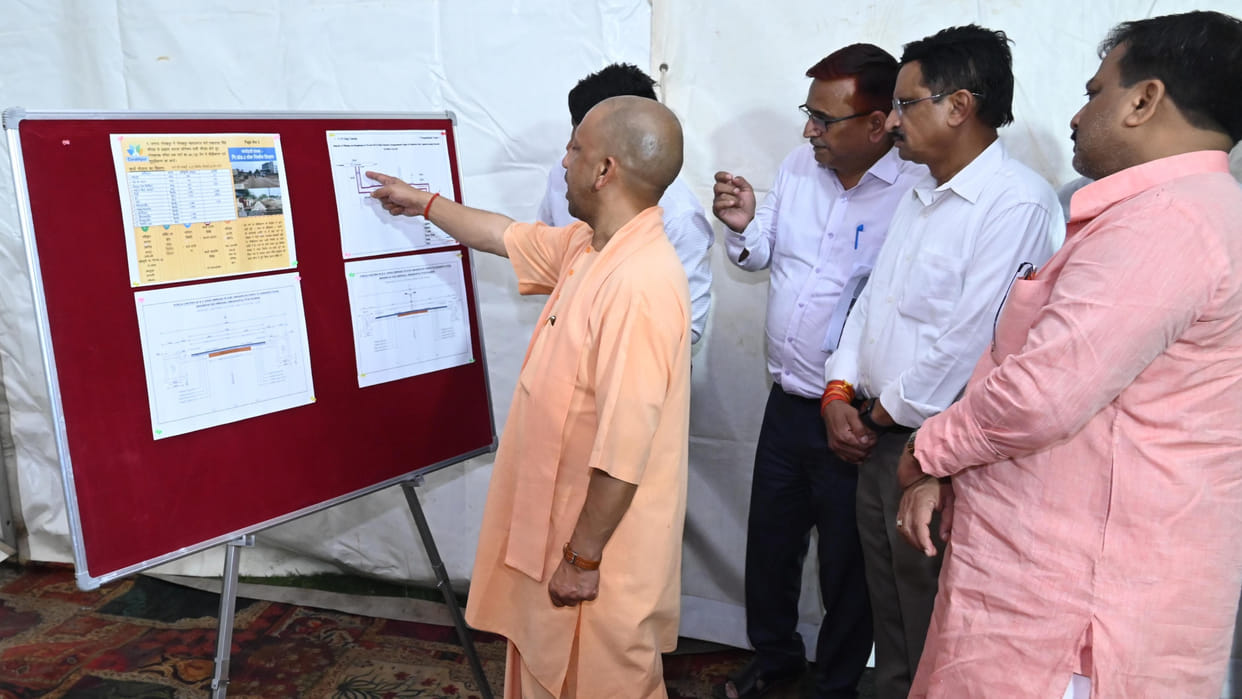 CM Yogi inspected heritage corridor and other places under construction.Said,give compensation to all affected