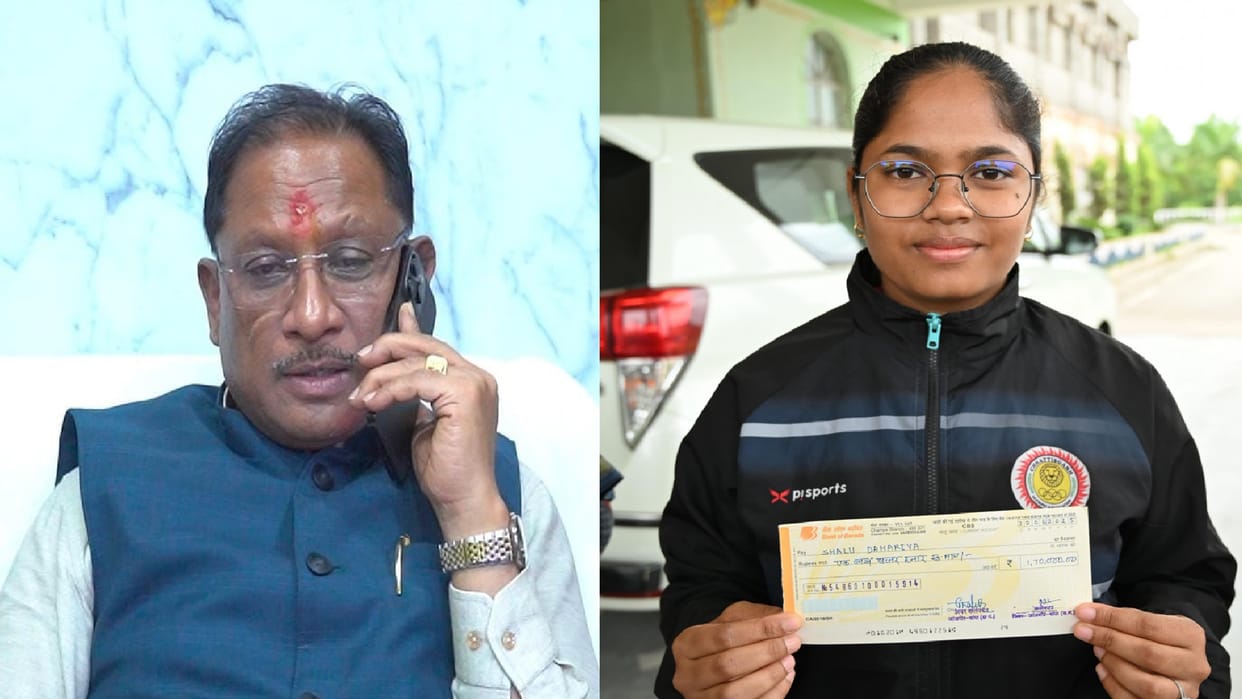 CM Sai congratulated international softball player Shalu on video call, said- daughter, you move forward...