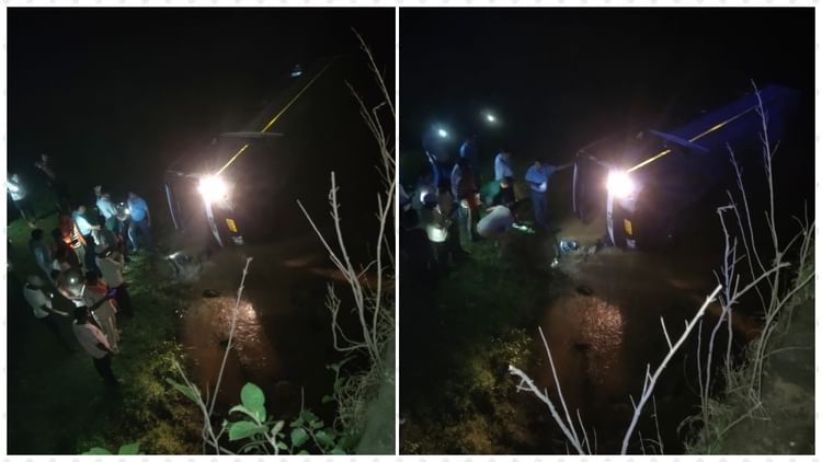 छत्तीसगढ़: एसईसीएल कर्मियों को लेकर जा रही बस पुल से नीचे गिरी, चालक की हुई मौत और सात लोग घायल