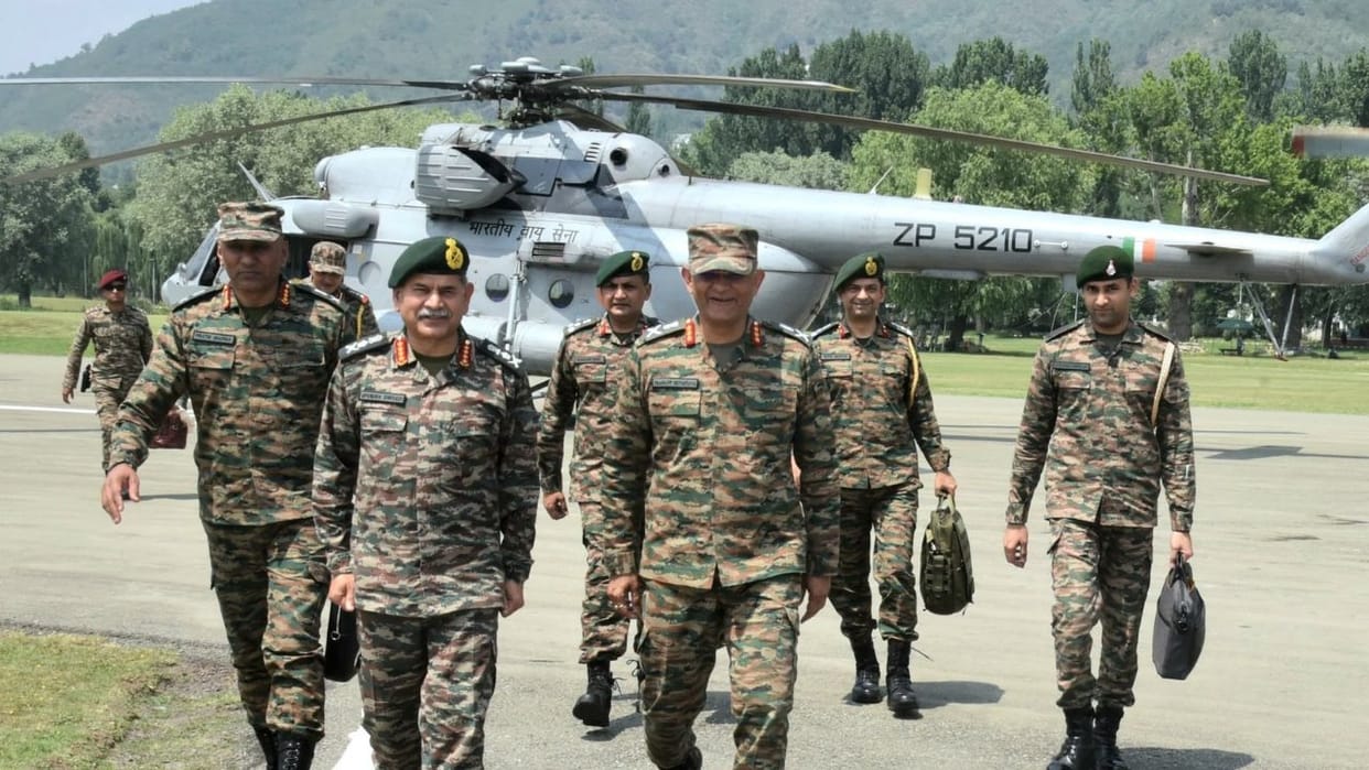 Chief of Army Staff General Upendra Dwivedi reviewed the security grid in the Kashmir region and assessed prep