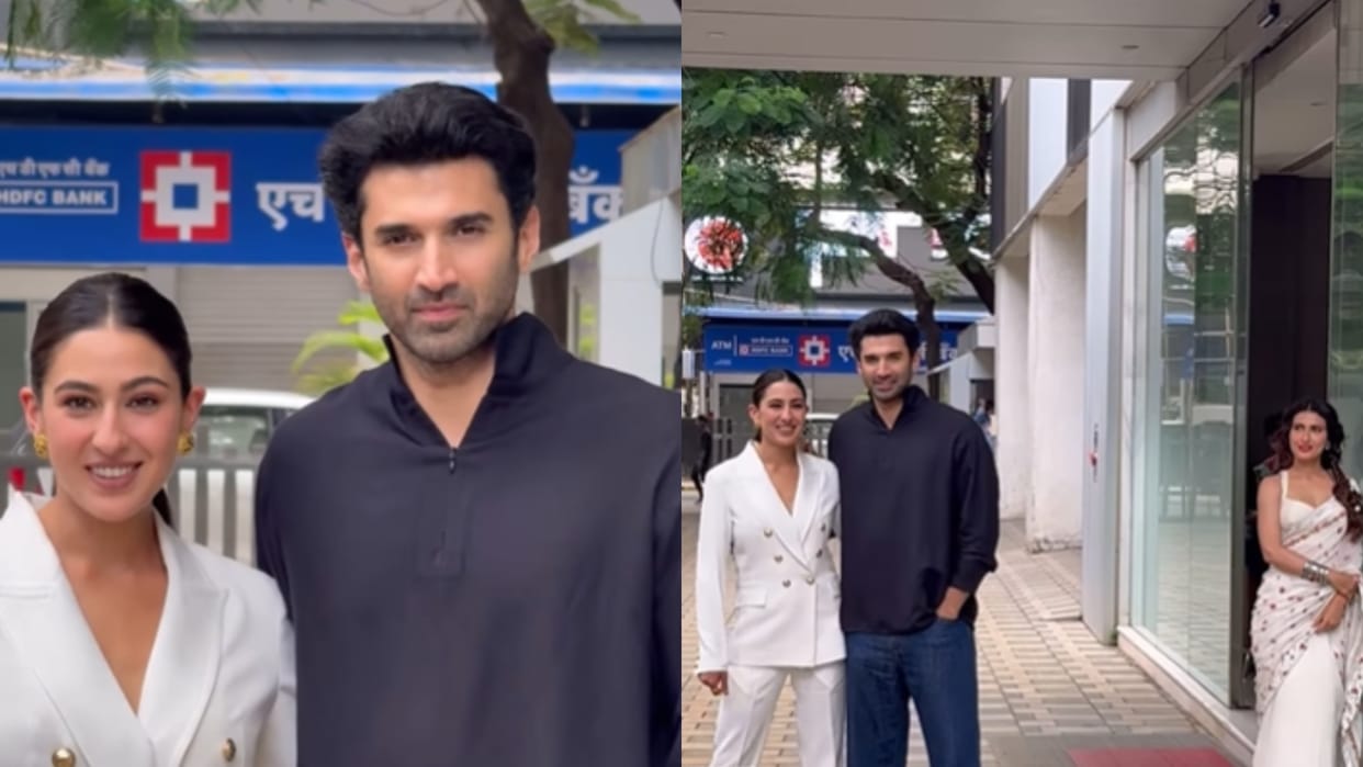 Metro In Dino Actor Aditya Rao Kapoor And Sara Ali Khan With Fatima Sana Shaikh photo Click By Paparazzi