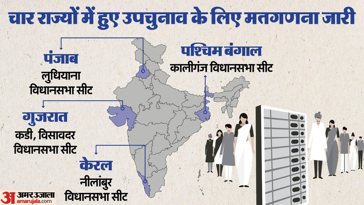 Gujarat Kerala Punjab West Bengal Assembly Bypoll Results Visavadar Kadi Nilambur Ludhiana Kaliganj Assembly S