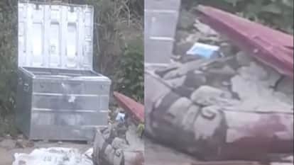 घटना स्थल पर मिले सूटकेस और टीन का बक्सा