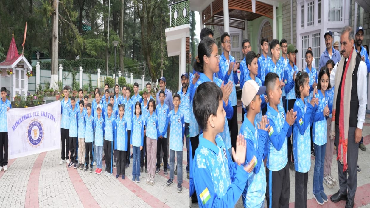 cm sukhvinder sukhu flagged off a 60-member state team for the National Ice Skating Championship