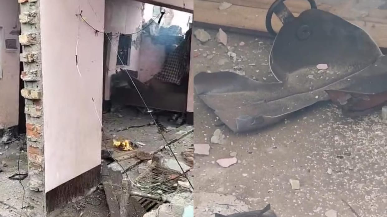 house collapsed after cylinder exploded due to a fire in Budaun