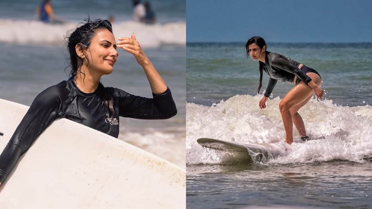 Fatima Sana Shaikh learn surfing shares photos in monokini