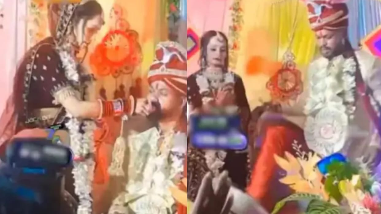 dulha dulhan kalesh ka Video bride refuses cake groom loses cool viral video sparks laughter and debate