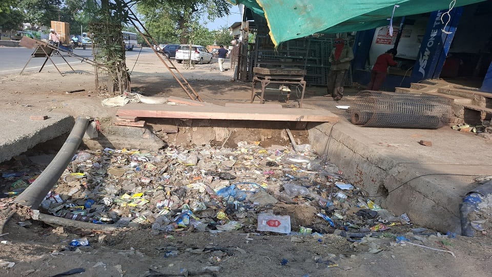 An incomplete drain worth Rs 49 crore near Agra airport waterlogging becomes a problem