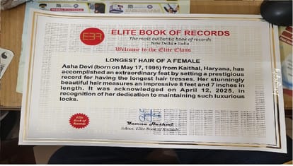 Haryana Girl Alice make world record of long hair woman with longest Hair