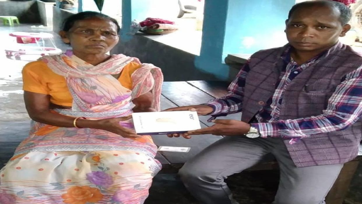 Hearing impaired person gets hearing aid from Chief Minister's Camp Office in chhattisgarh