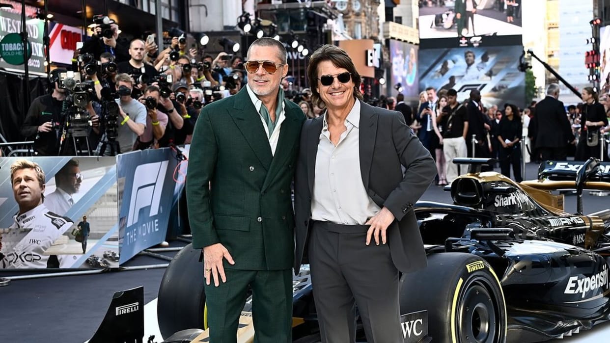 Tom cruise meets with brad pitt after 24 years during F1 movie premiere