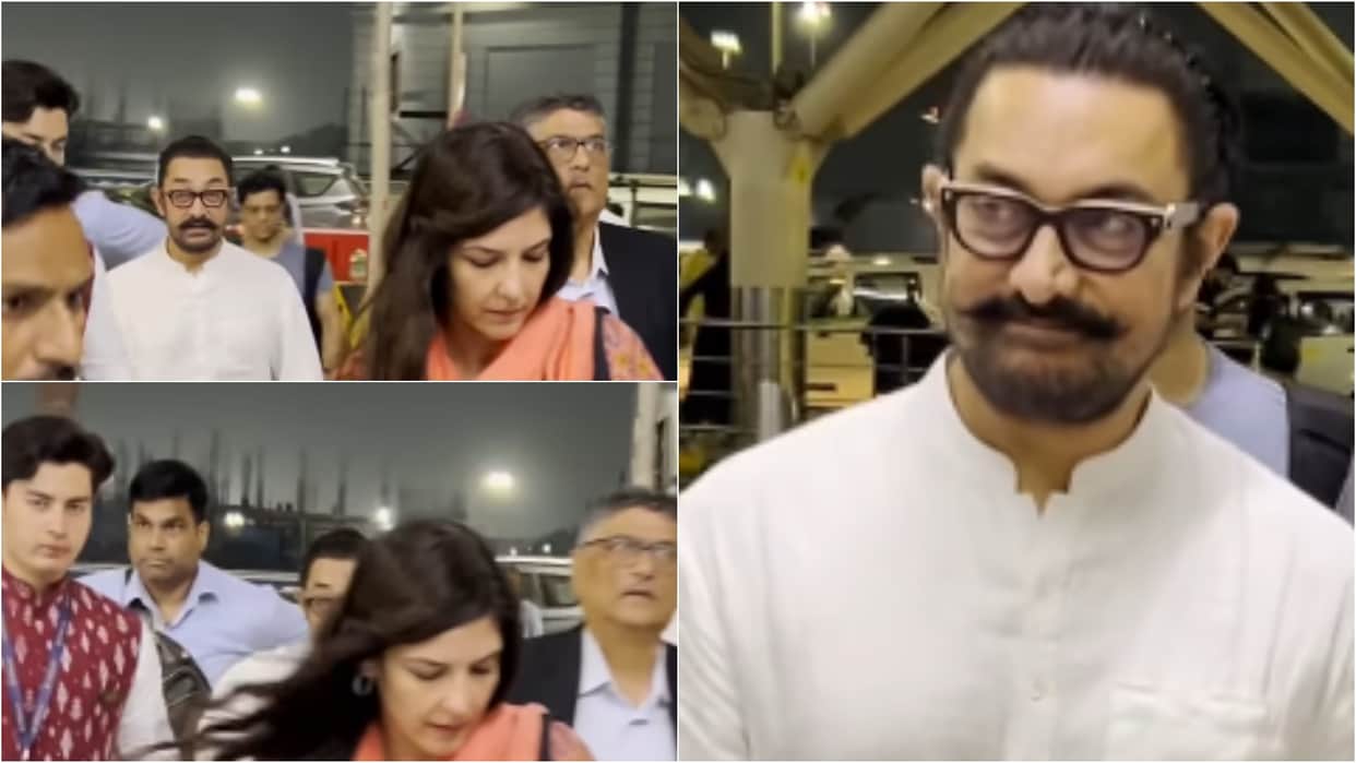 Sitaare Zameen Par movie actor Aamir Khan spotted with girlfriend Gauri spratt video Viral